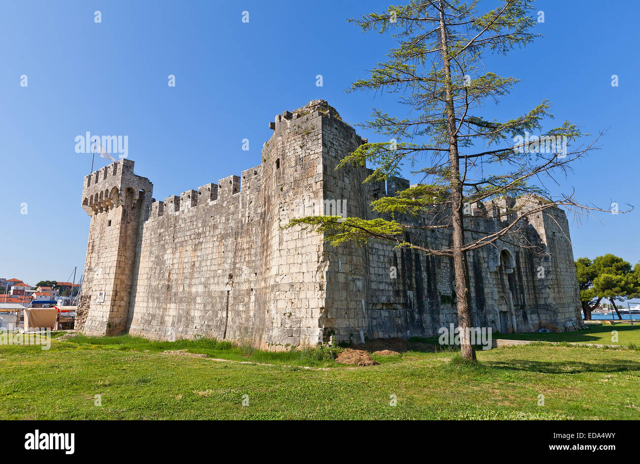 Mittelalterliche Venedig Schloss der Kamerlengo (Gradina Kamerlengo, ca. 1437) in Trogir, Kroatien. Der UNESCO Stockfoto