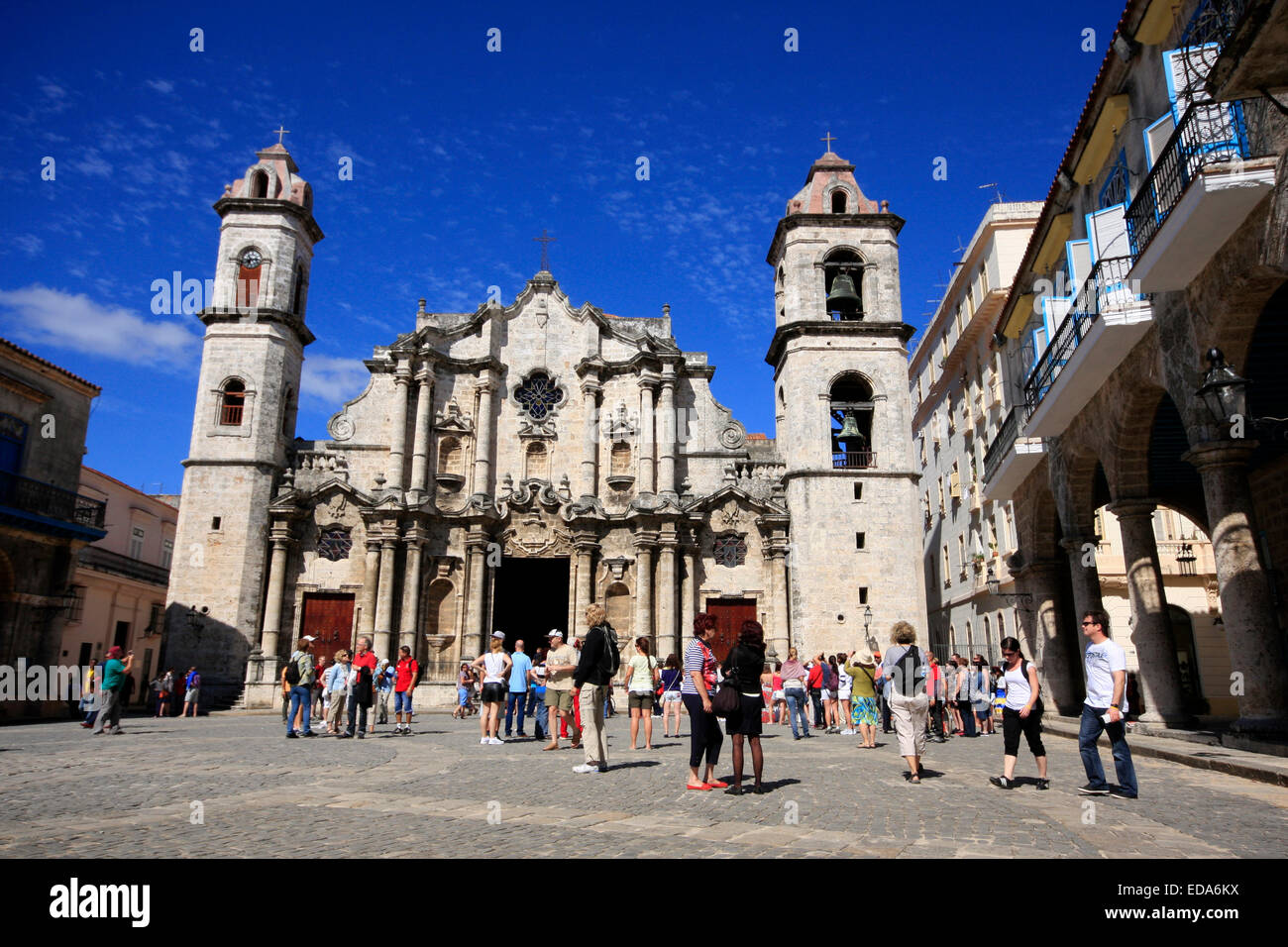 Havana Kathedrale in der Plaza De La Catedral von Havanna Stockfoto