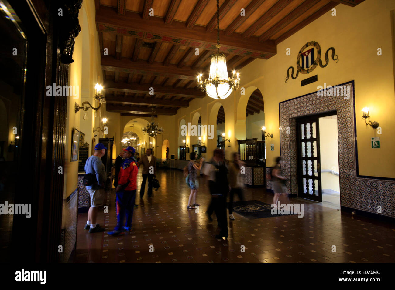 Der Innenraum und die Lobby der historischen Hotel Nacional de Cuba in Havanna Stockfoto