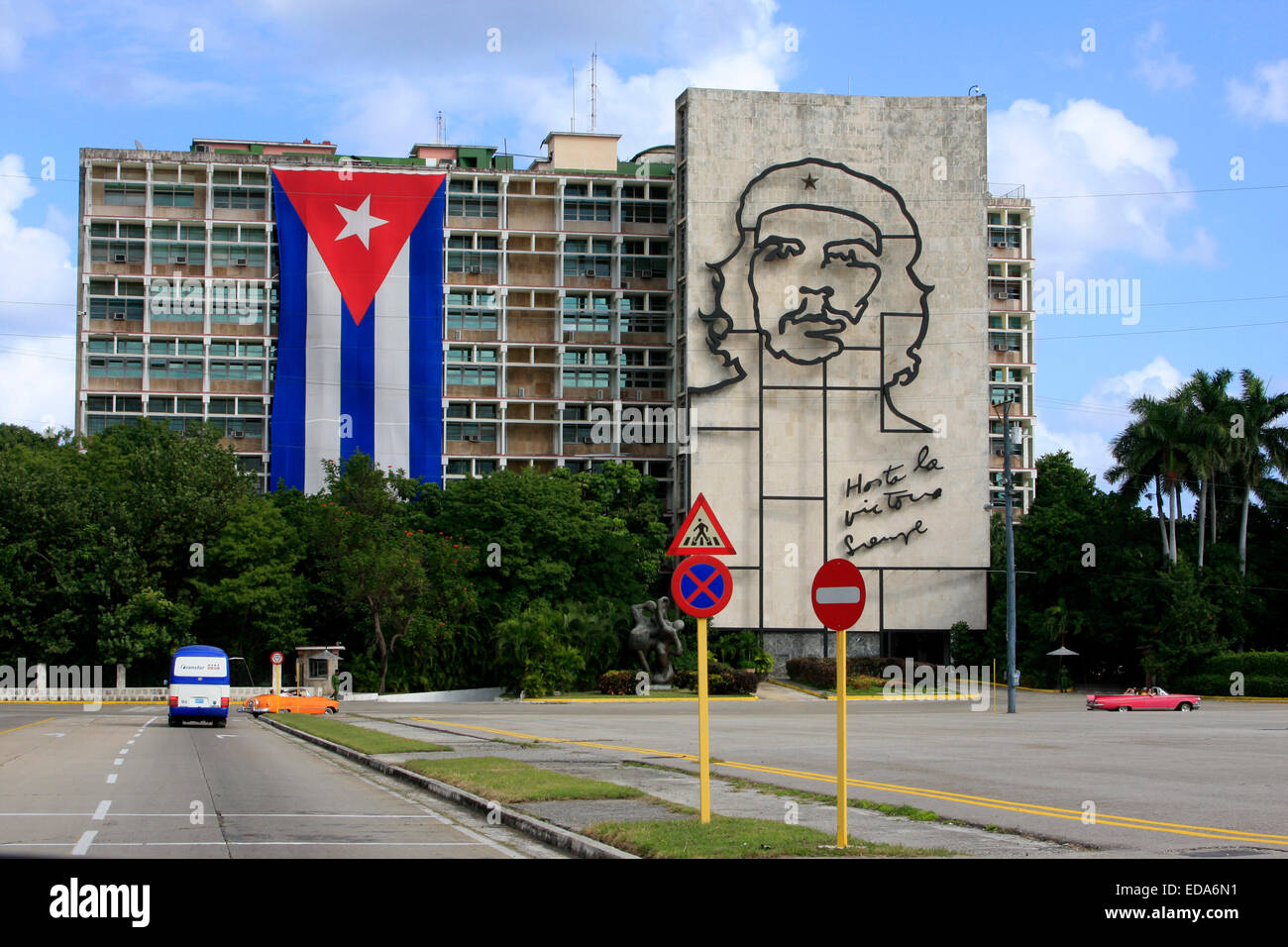 Das Ministerium für innere Gebäude in Plaza De La Revolucion, Havanna, Kuba Stockfoto