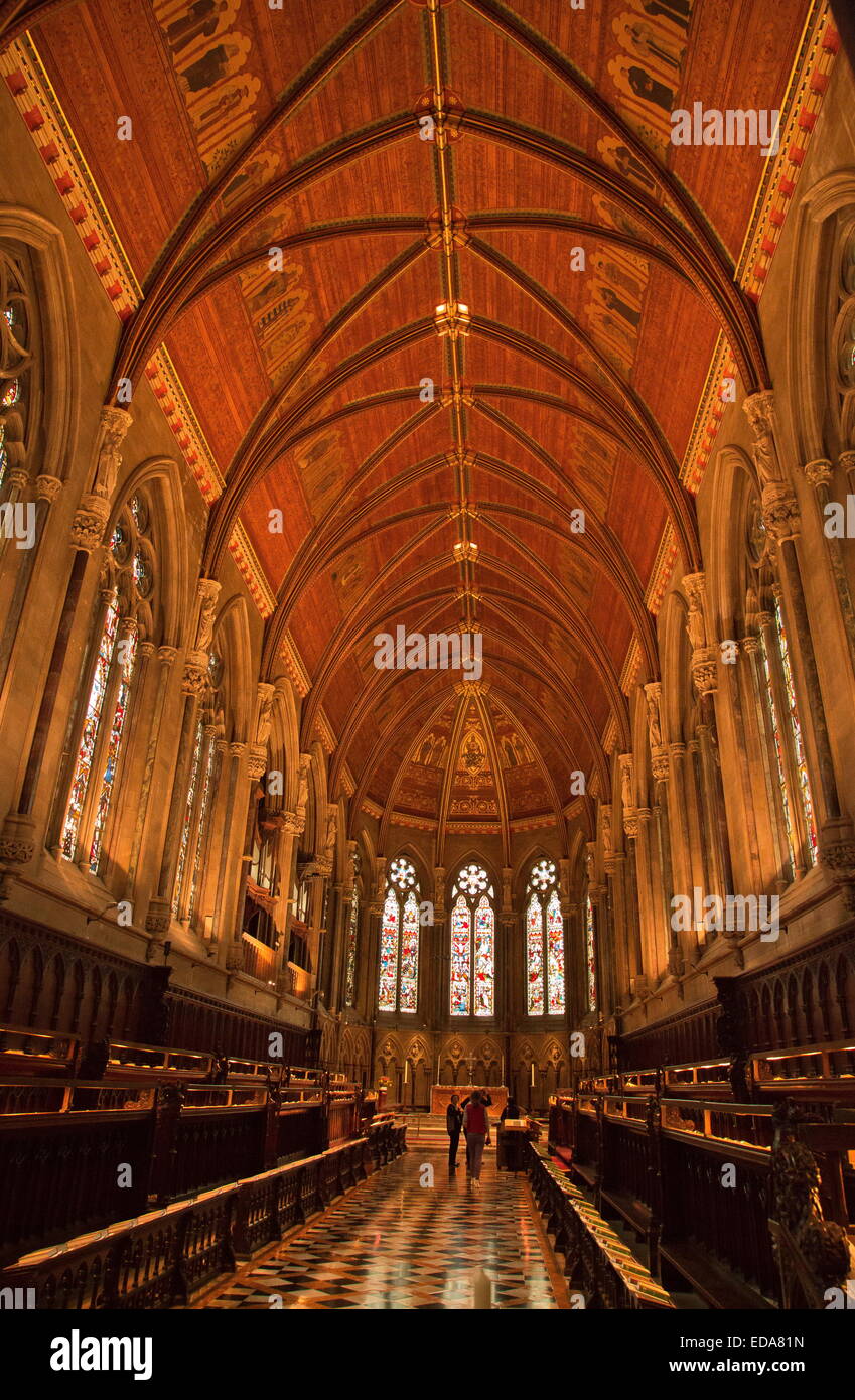 Das Innere der Kapelle an Str. Johns Hochschule, Cambridge, UK. Stockfoto