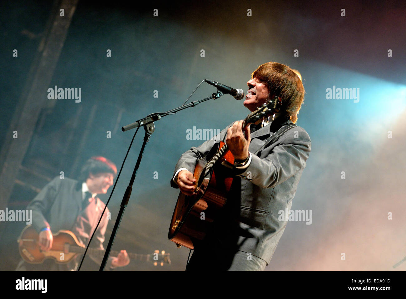 BARCELONA - 24 JUL: Abbey Road (Band Hommage an die Beatles) führt auf Golden Revival Festival am 24. Juli 2014 in Barcelona. Stockfoto