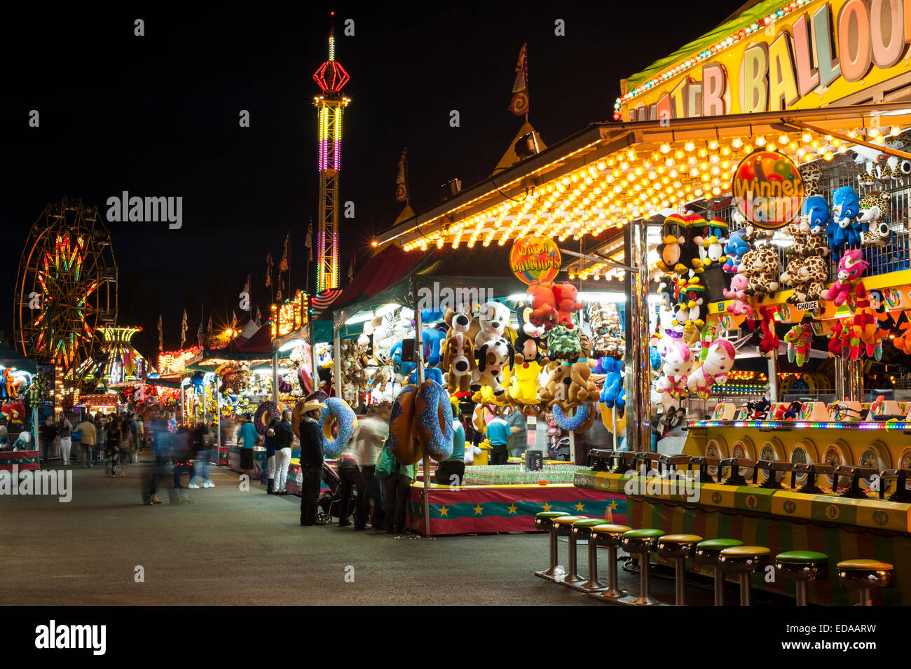 Evergreen State Fair mit Riesenrad Stockfoto