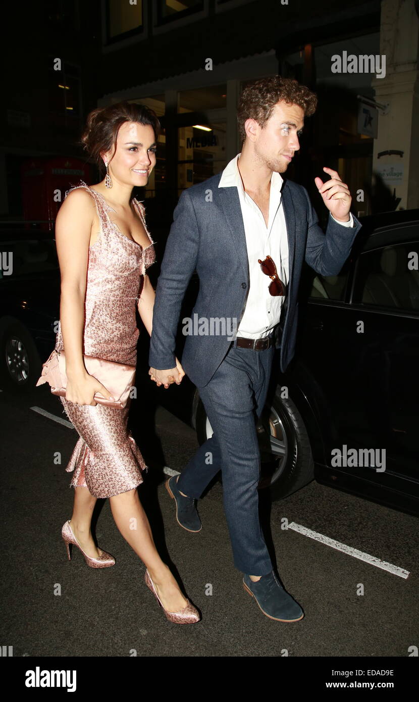 Promis bei der Groucho Club mit: Samantha Barks, Richard Fleeshman Where: London, Vereinigtes Königreich bei: 2. Juli 2014 Stockfoto