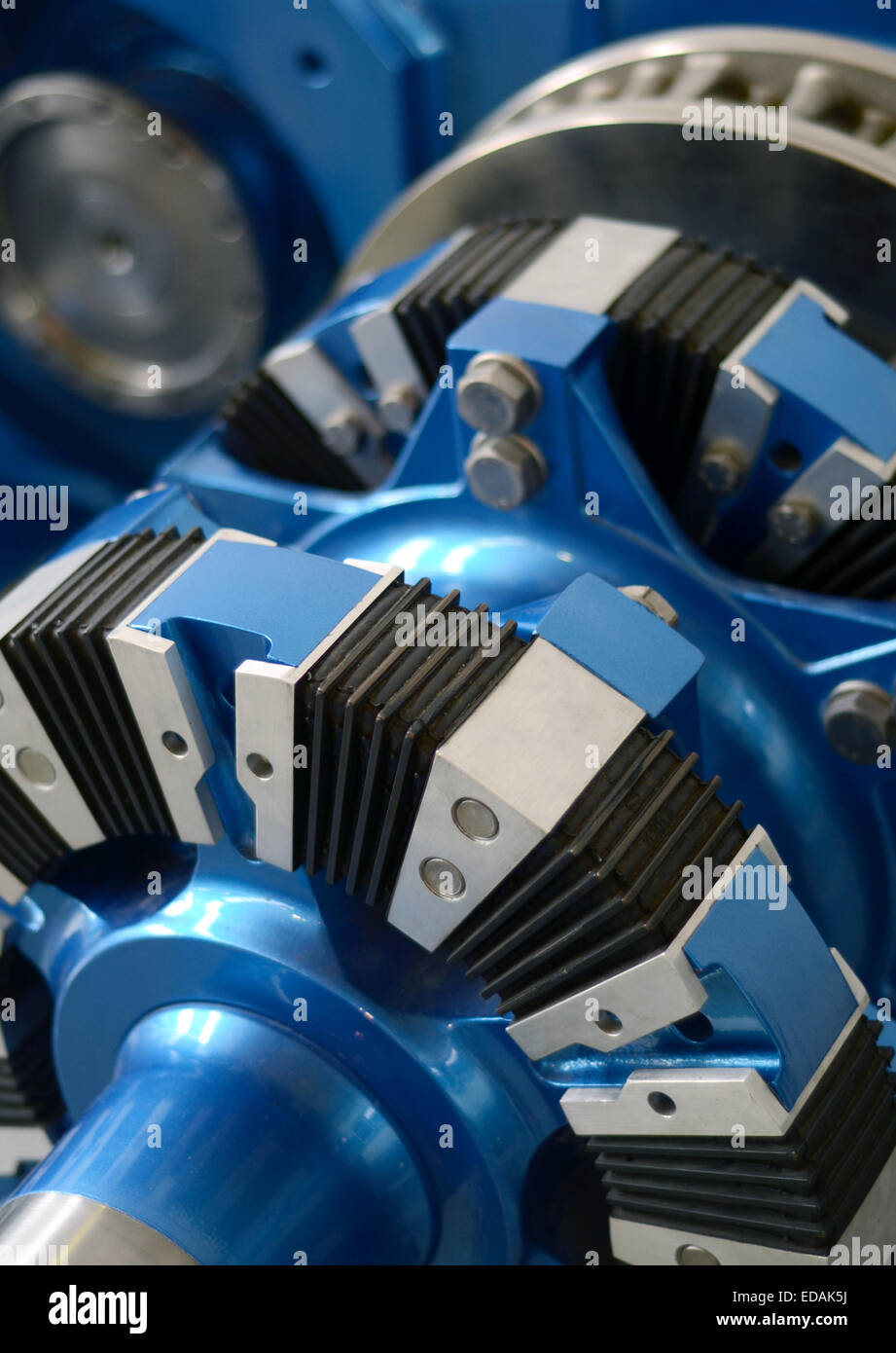 Neue blaue Maschine Stockfoto