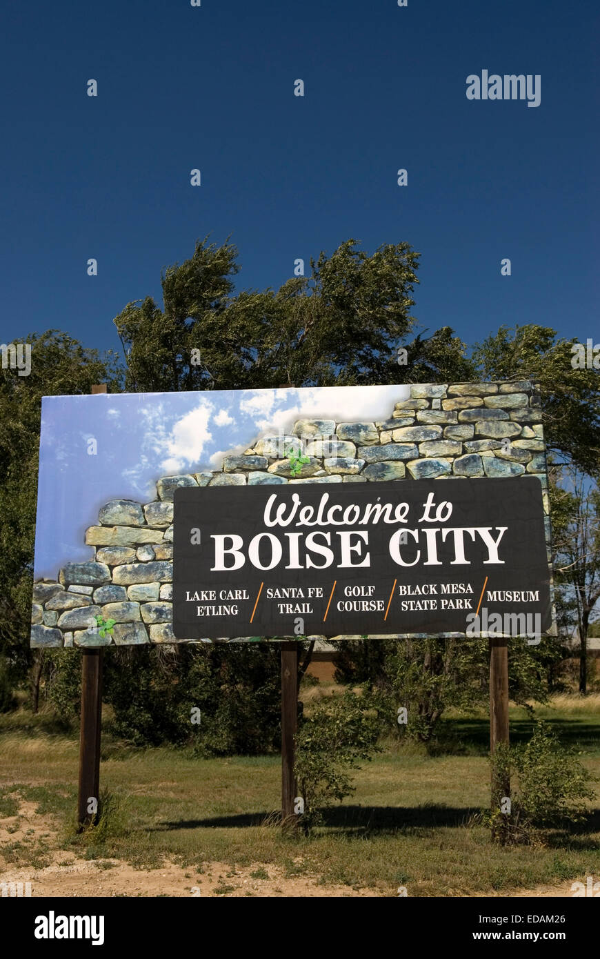Willkommen bei Boise City Schild Idaho USA Stockfoto