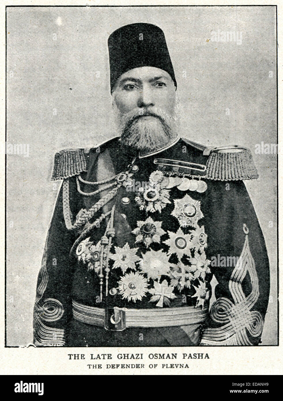 Osman Nuri Pascha (1832 – 1900) auch bekannt als Gazi Osman Pascha war ein osmanischer Feldmarschall und Held der Belagerung von Plewna Stockfoto