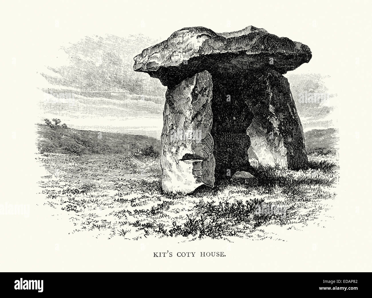 Kit Coty House oder Kit Coty ist der Name des die Überreste eines neolithischen gekammerten Dolmen auf Blue Bell Hill in der Nähe von Aylesford Stockfoto