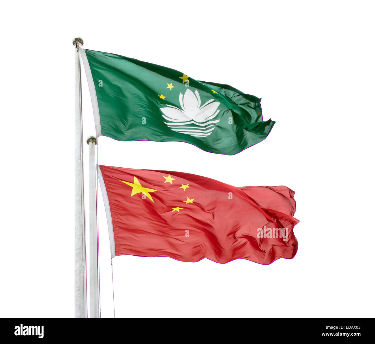 Waving Flag, China und Macau Stockfoto