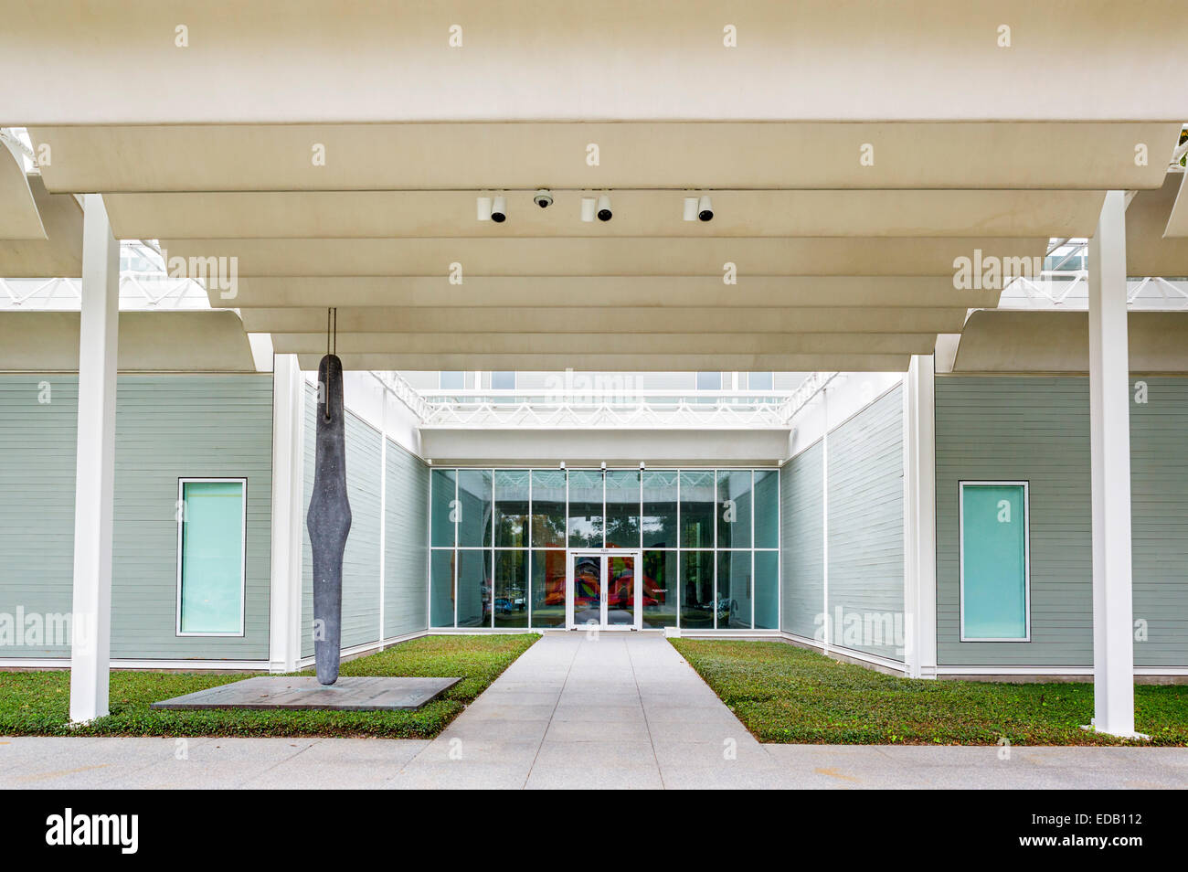 Eingang der Menil Collection Kunstmuseum, Montrose/Museumsviertel, Houston, Texas, USA Stockfoto
