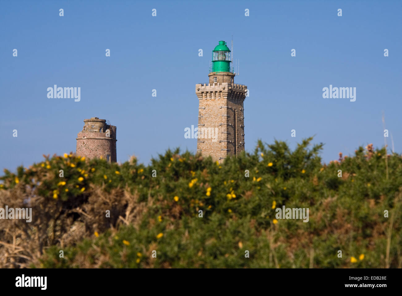 Europa, Frankreich, Bretagne, Costa Smeralda, Plévenon, Cap Frehel Leuchttürme Stockfoto