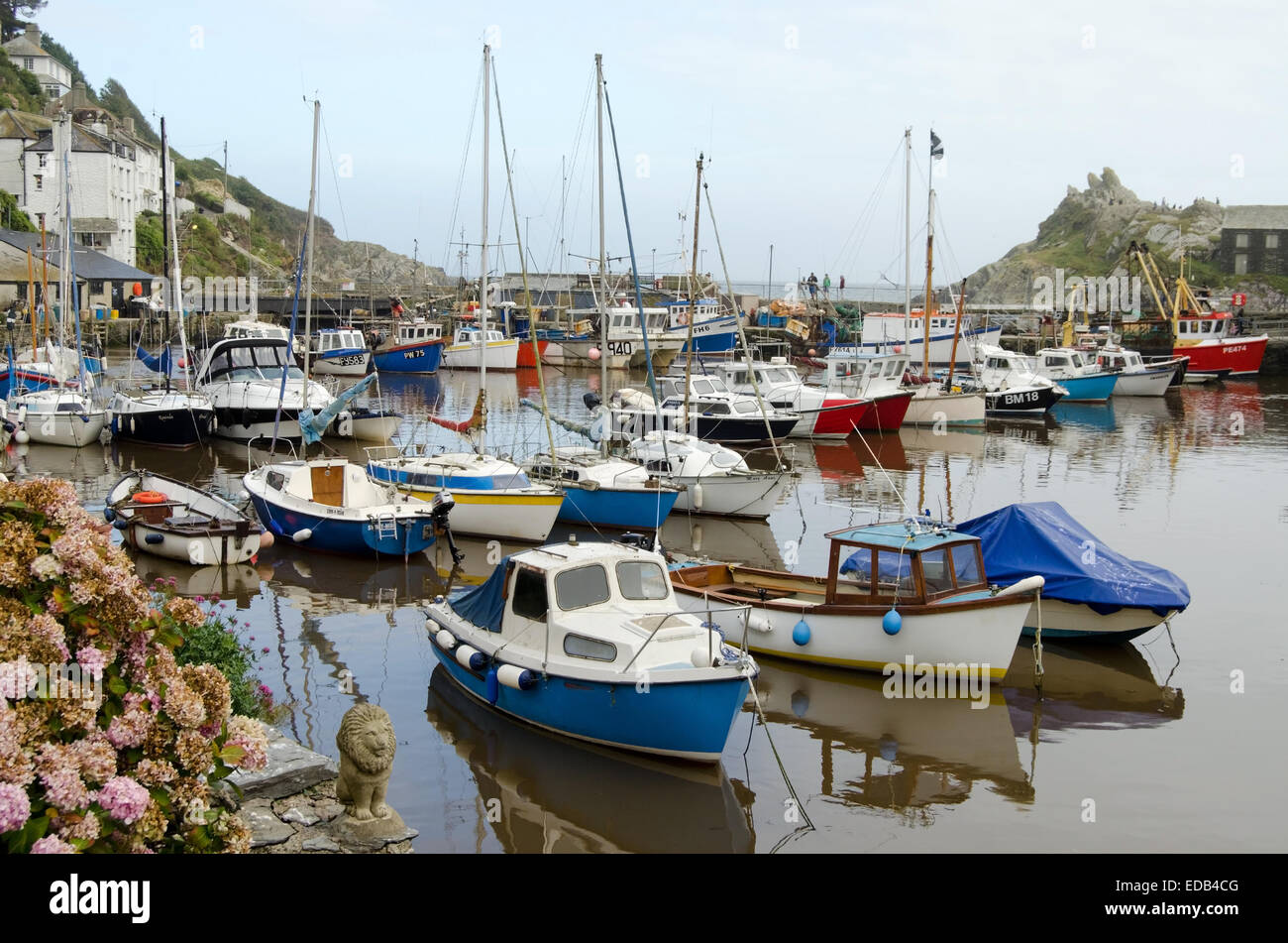 Hafen von Polperro, Cornwall, England, Vereinigtes Königreich Stockfoto