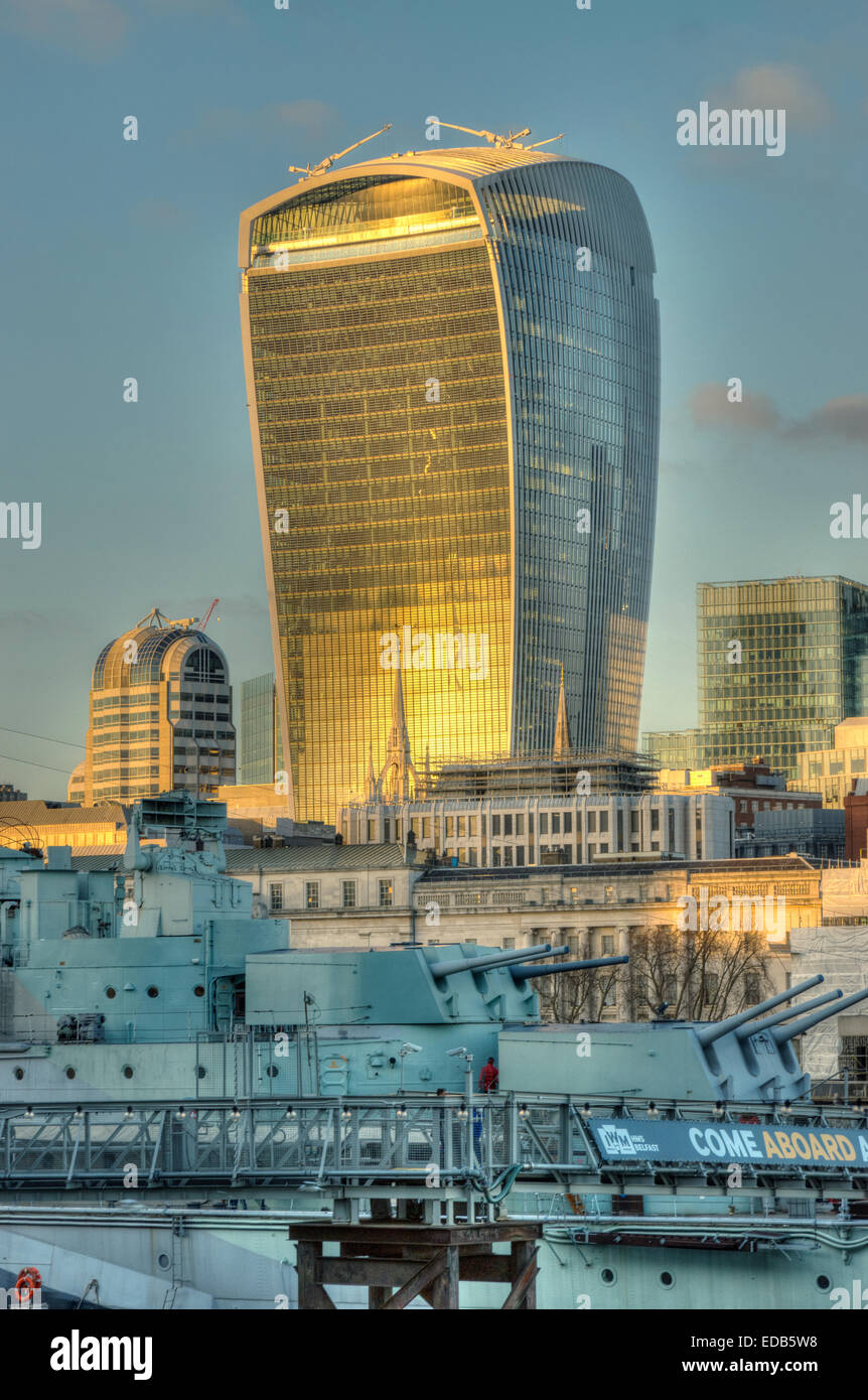 Walkie Talkie Tower London.  London Wolkenkratzer Fenchurch Street. Stockfoto