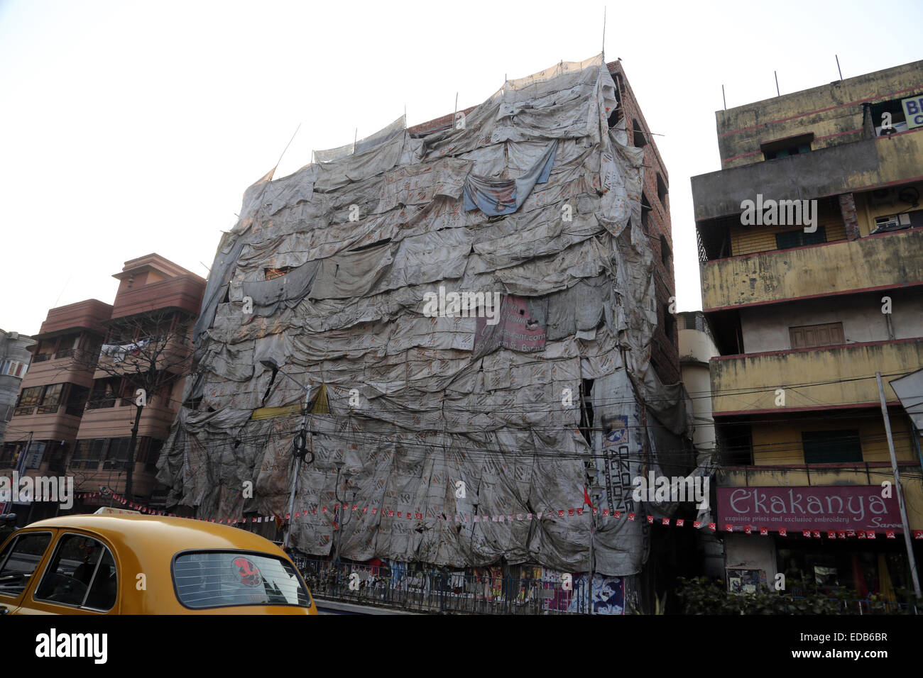 Haus ist in Kolkata, Westbengalen, Indien am 8. Februar 2014 saniert. Stockfoto
