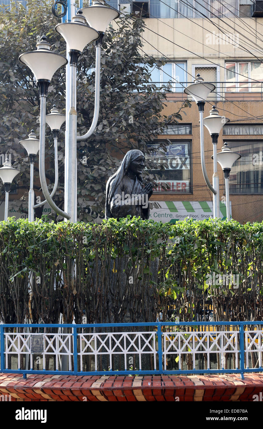 Denkmal von Mutter Teresa in Kalkutta, Westbengalen, Indien am 9. Februar 2014 Stockfoto