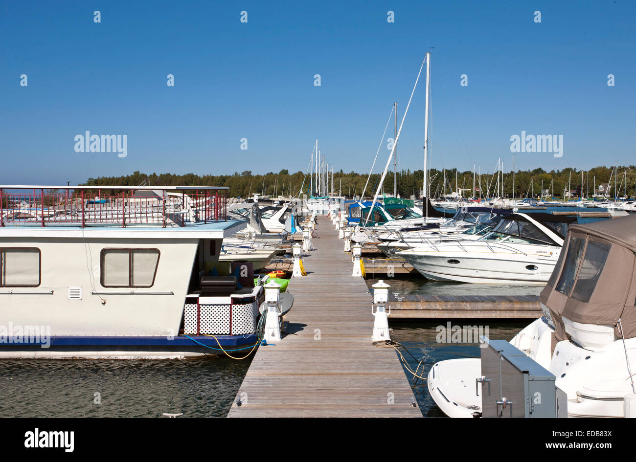 Marina am Lake Huron in Ontario Kincardine Kanada Stockfoto