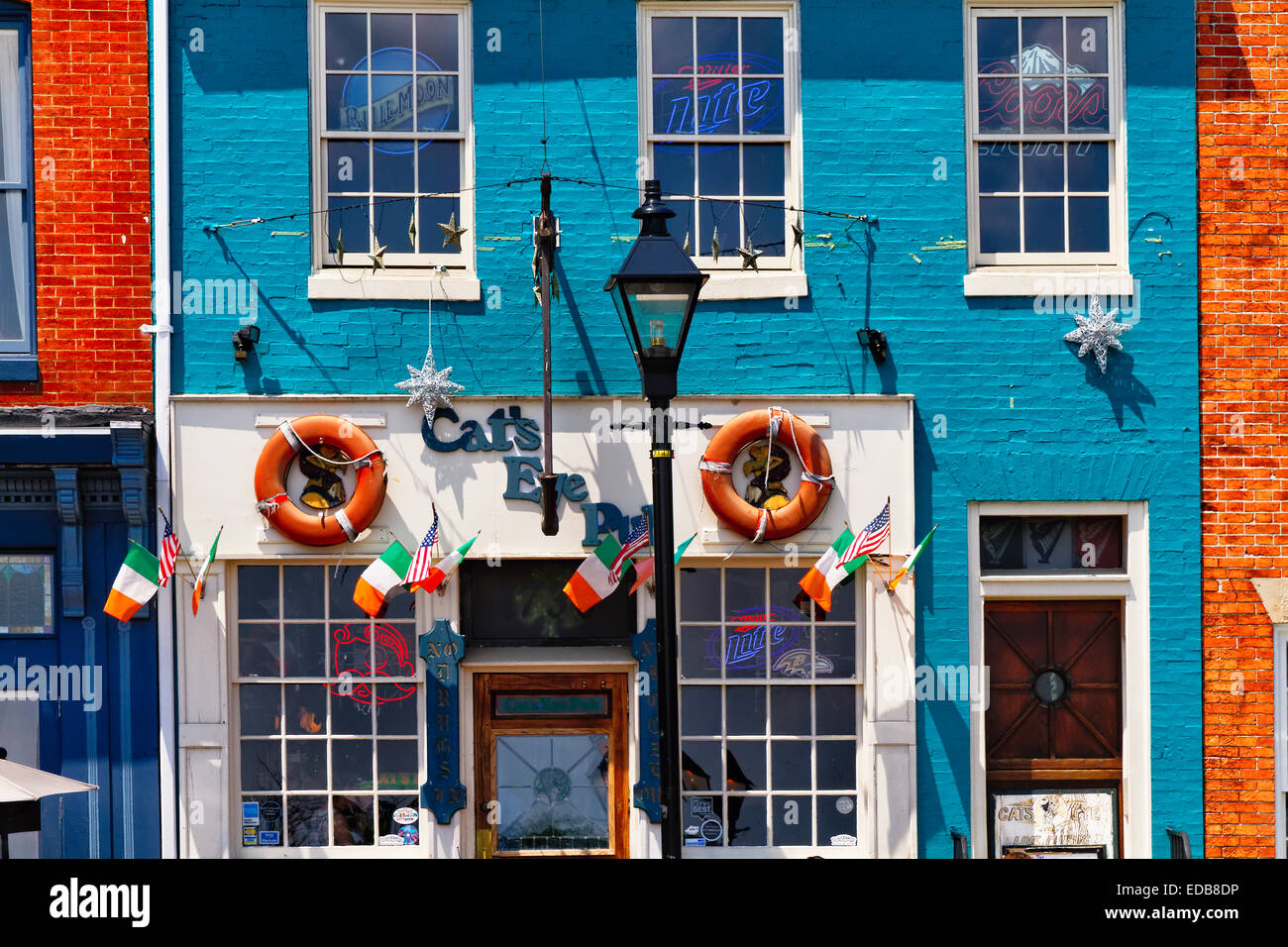 Bunte Pub vorne am Fell es Point, Baltimore, Maryland Stockfoto