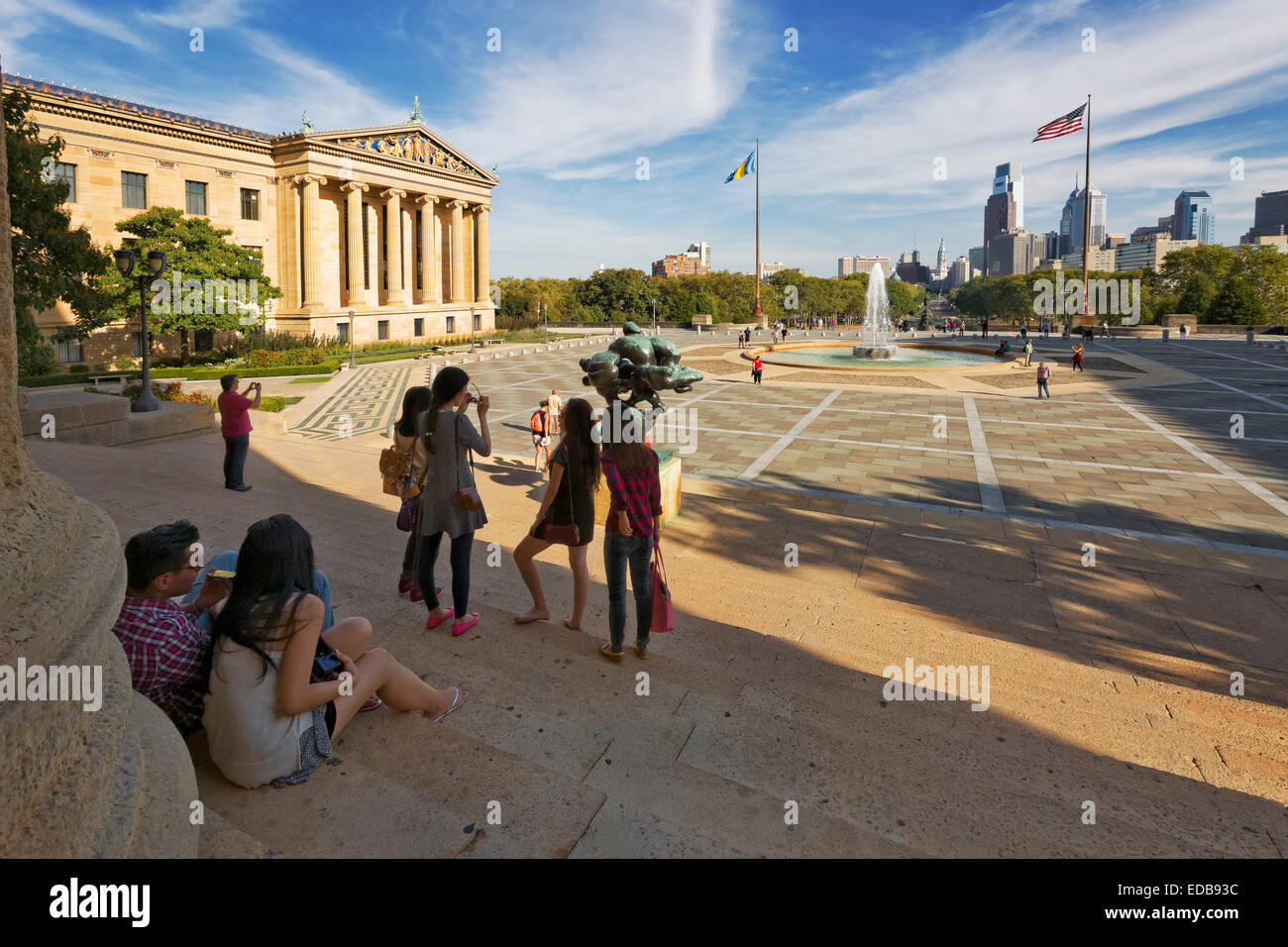 Philadelphia Museum of Art, vordere Plaza, Philadelphia, Pennsylvania Stockfoto