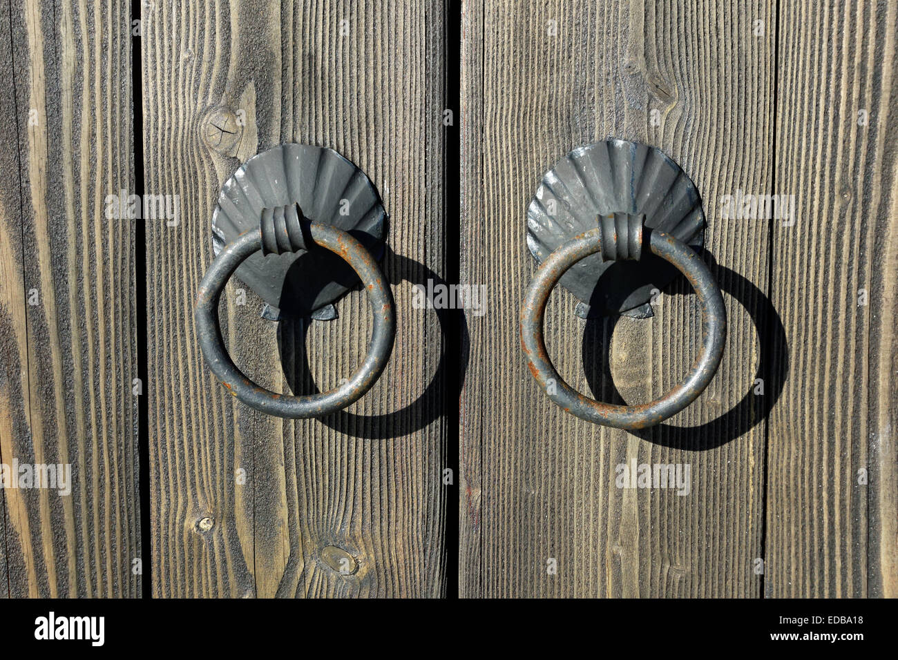 Tür ziehen Ringe, Hafenviertel Port Townsend, Jefferson County, Washington, USA Stockfoto
