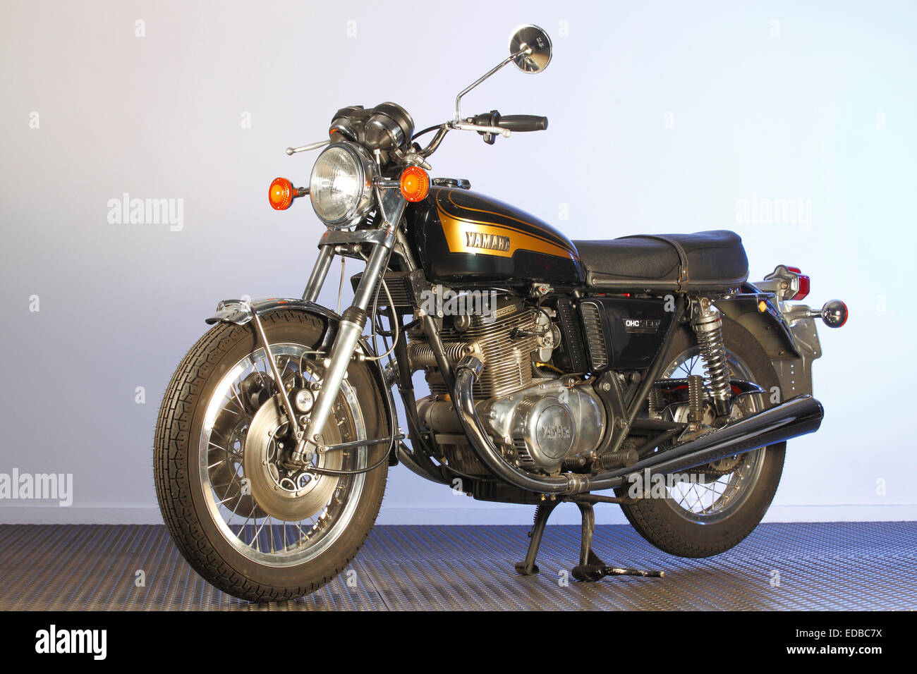 Yamaha Motorrad OHC 750 Stockfoto