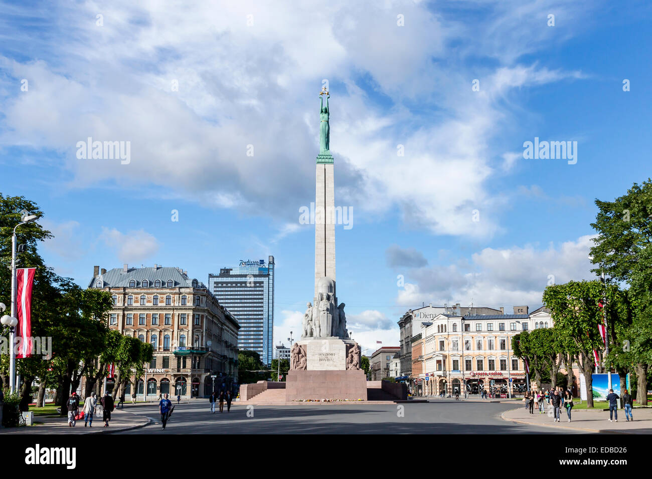 Freiheitsdenkmal, Brivibas Piemineklis in lettischer Sprache, auch genannt Milda, erbaut 1935, Riga, Lettland Stockfoto