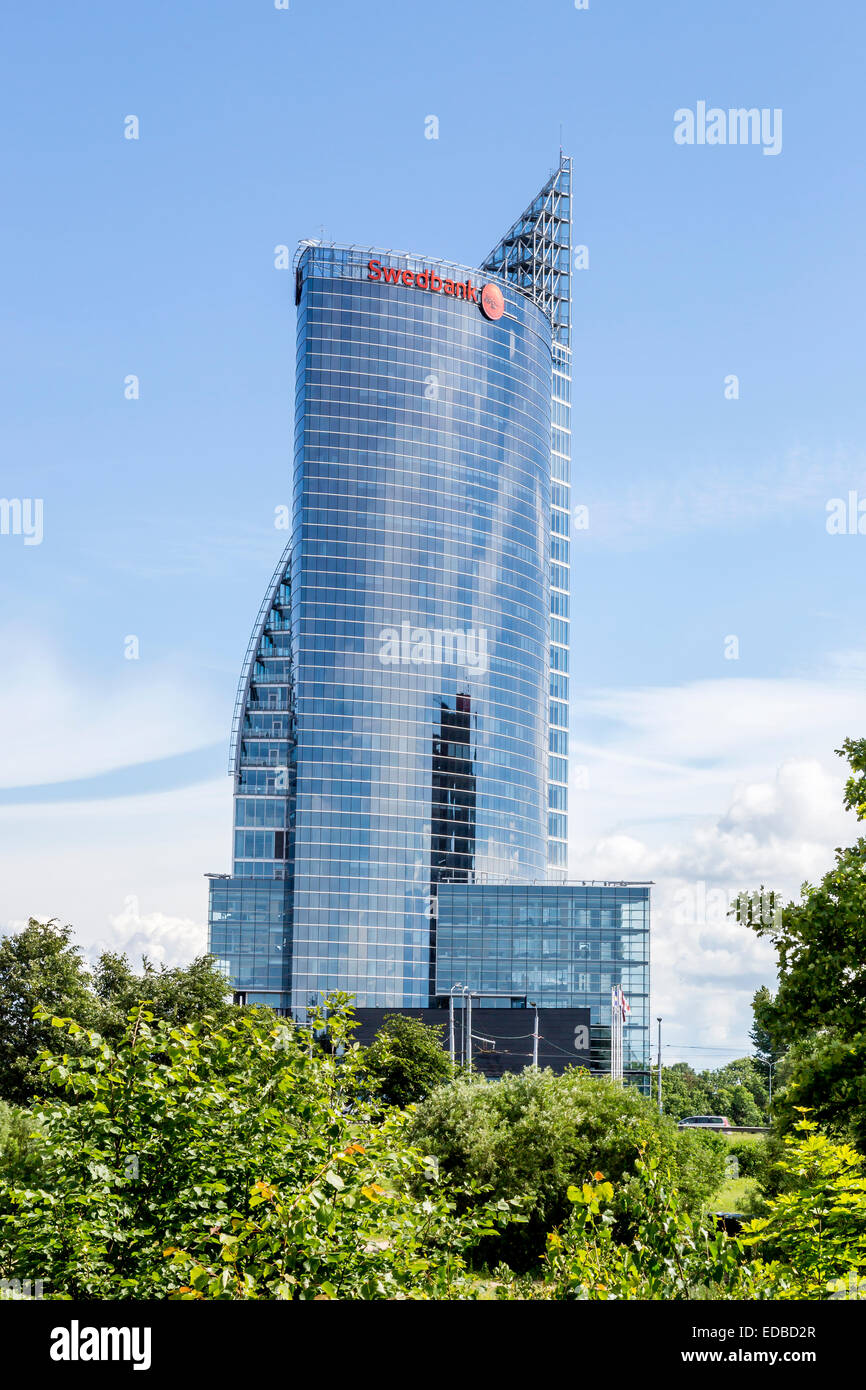 Moderne Bürogebäude, Sitz des schwedischen bank Swedbank, Riga, Lettland Stockfoto