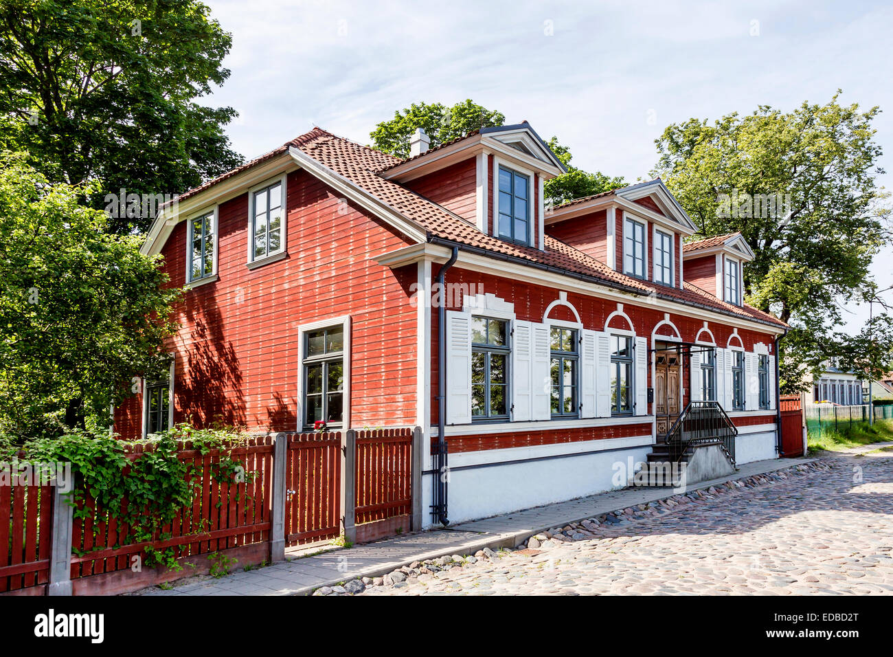 Holzhaus, Kipsala, Riga, Lettland Stockfoto