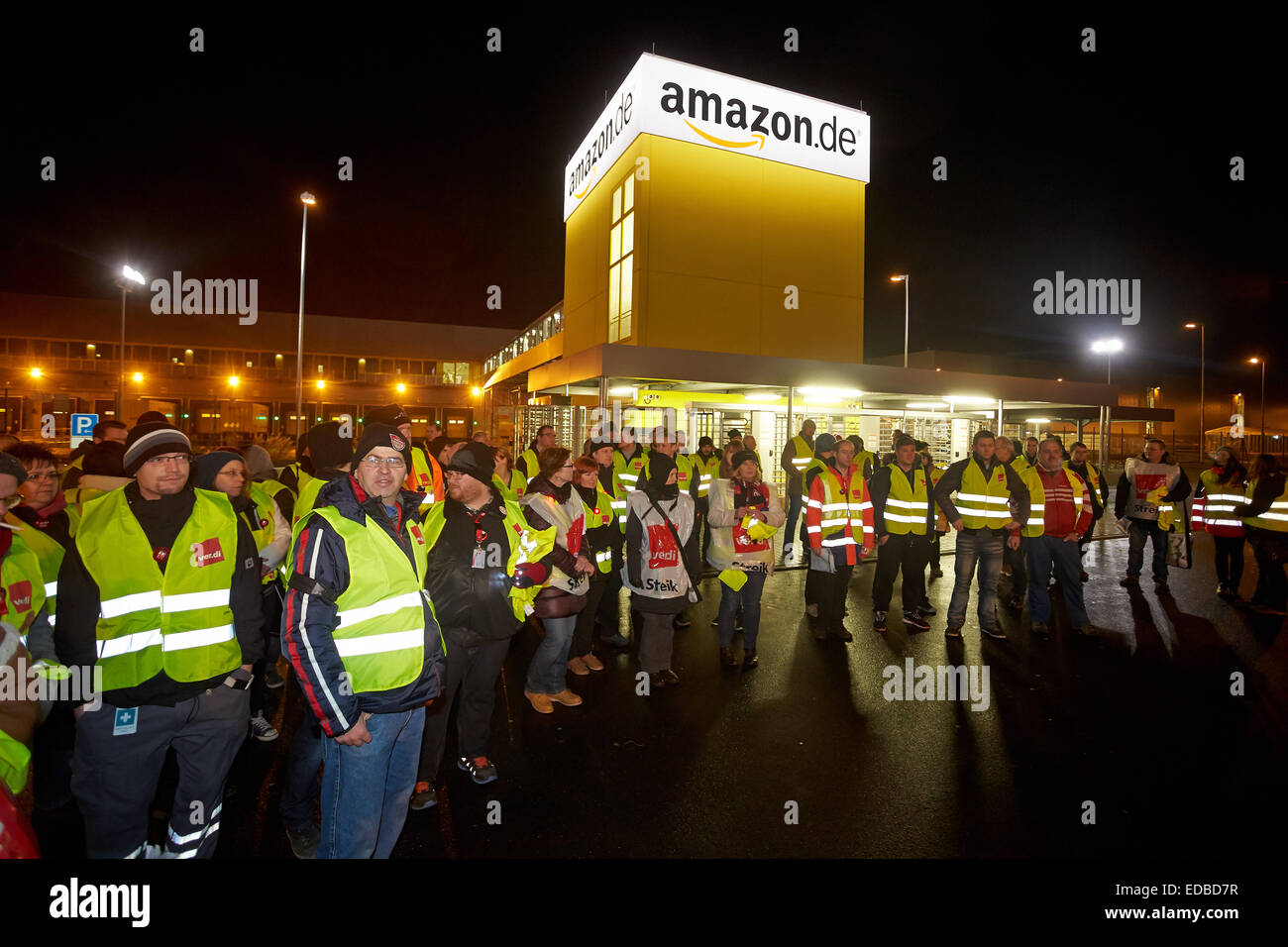 Streik in der Amazon-Verteilzentrum, Koblenz, Rheinland-Pfalz, Deutschland Stockfoto