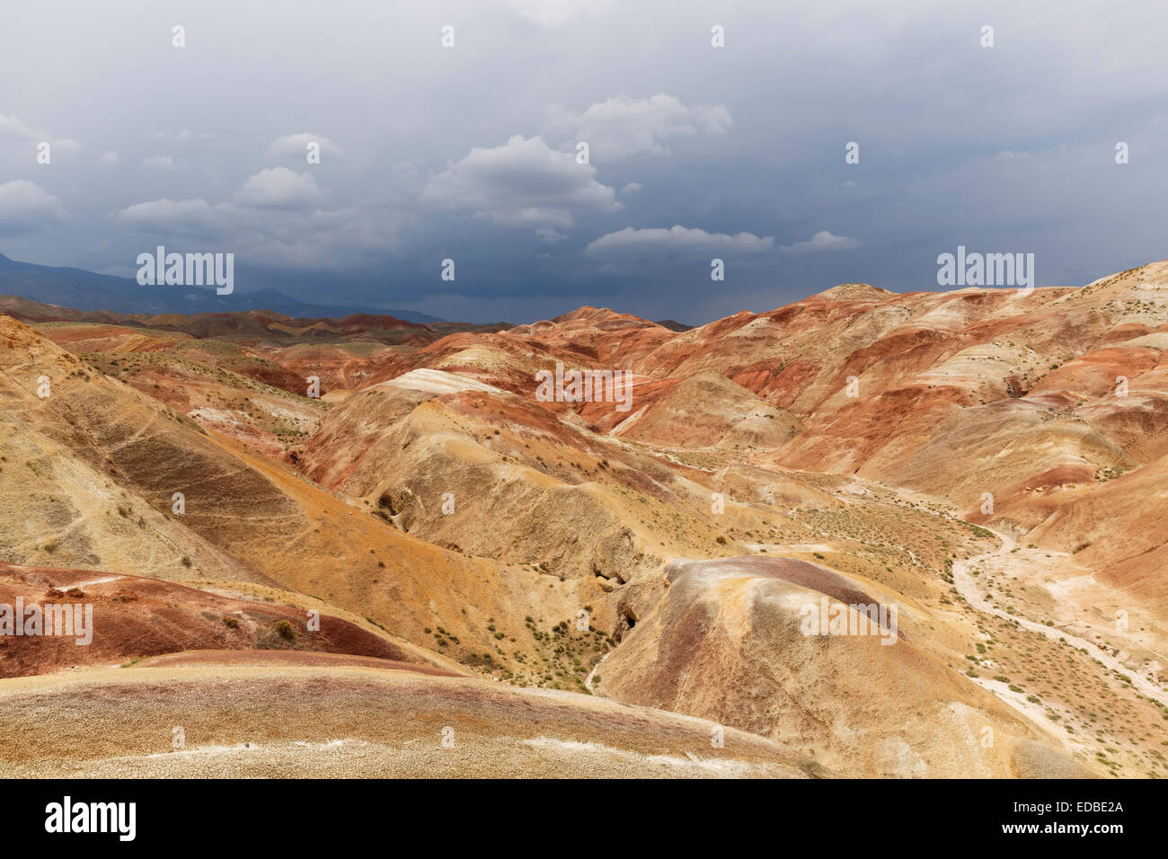 Erodierten Hügel in der Nähe von Tuzluca, Iğdır Provinz, Ostregion-Anatolien, Anatolien, Türkei Stockfoto