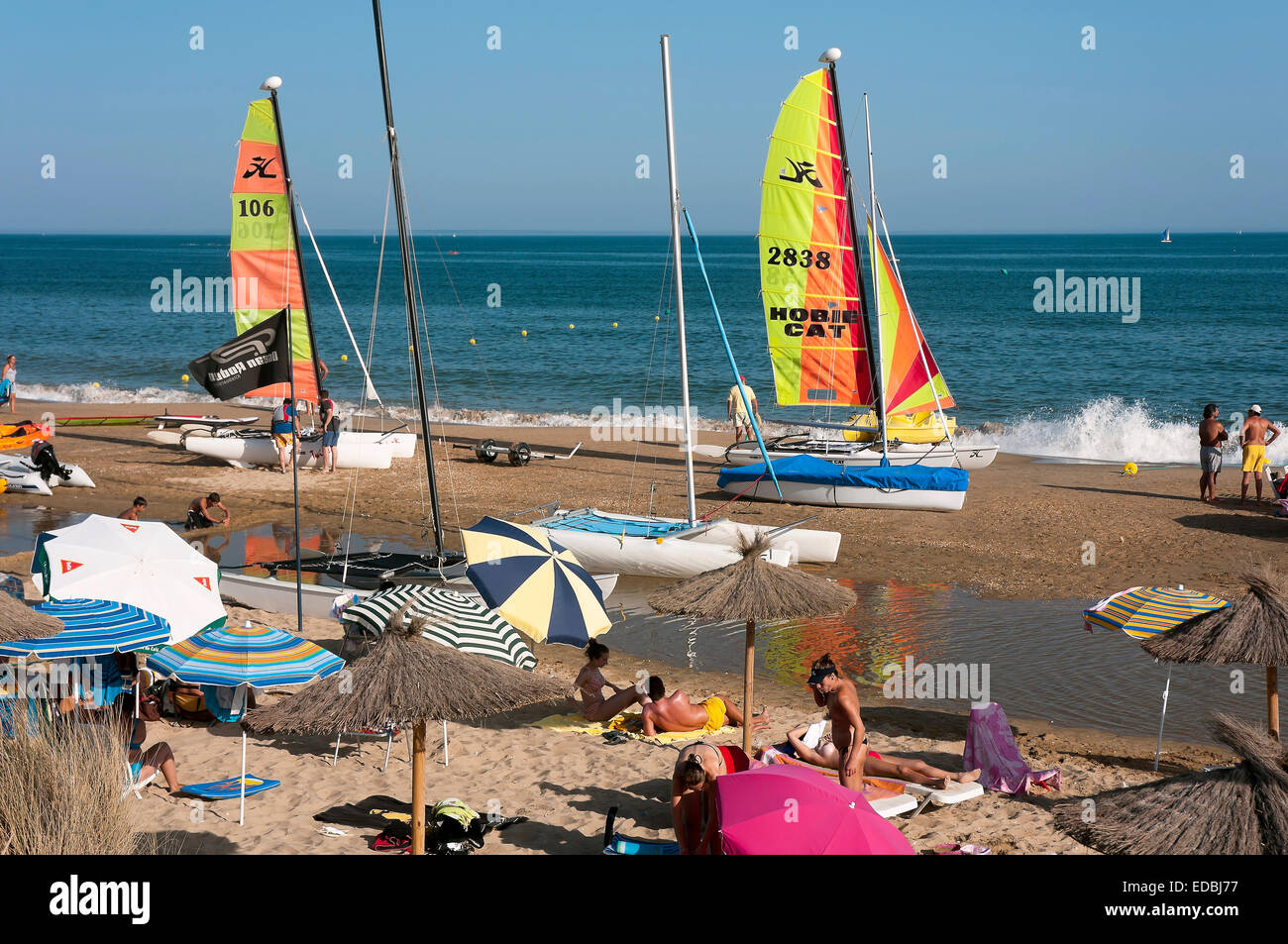 Zentralen Strand, Isla Cristina, Huelva Provinz, Region von Andalusien, Spanien, Europa Stockfoto