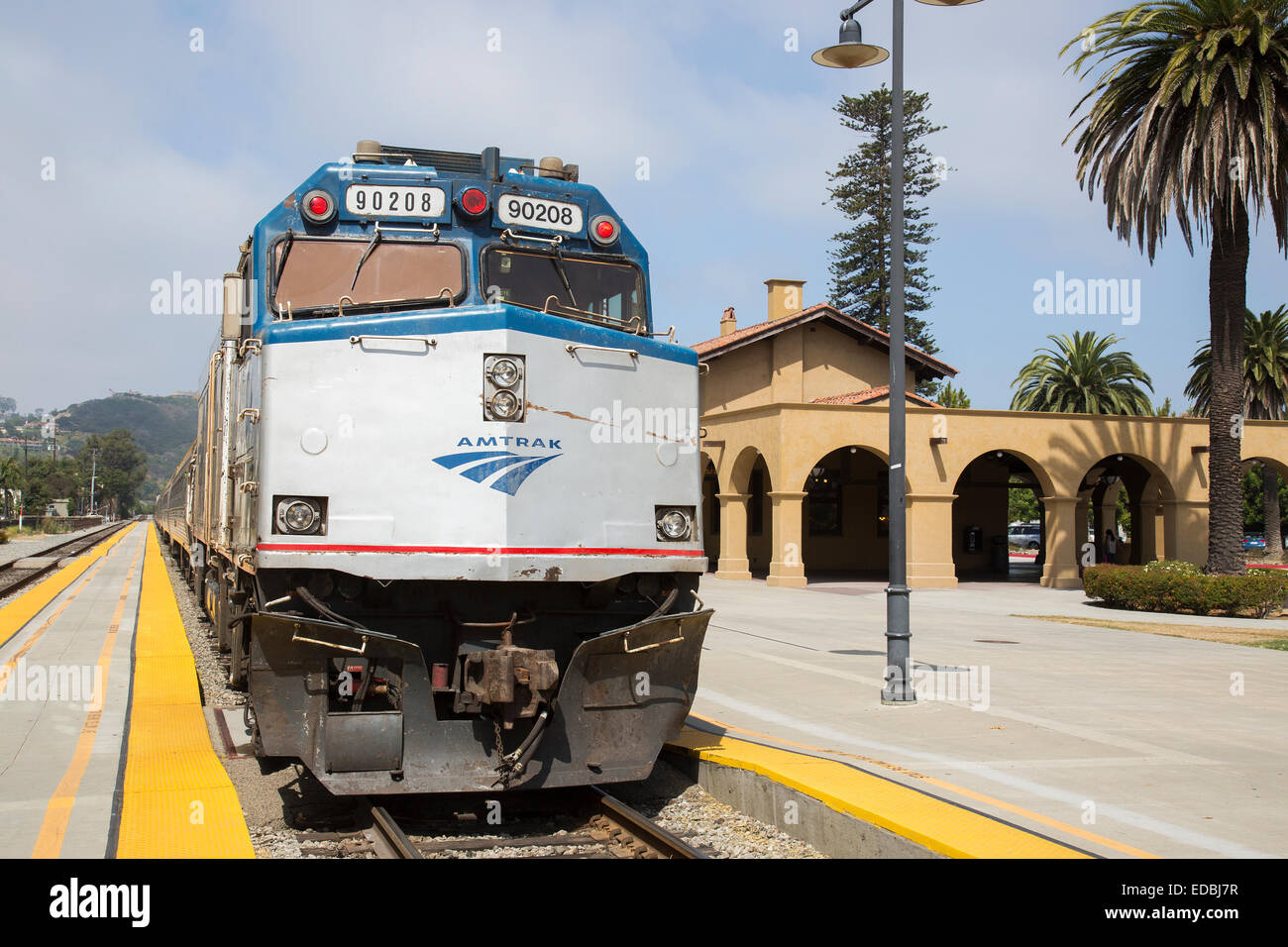 Bahnhof von Santa Barbara in Kalifornien, USA, tätig in der Coast Starlight und Pacific Surfliner Stockfoto