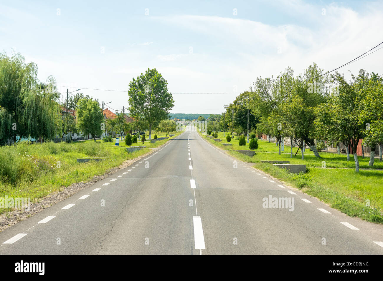 Land Straße Landschaft im Sommer Stockfoto