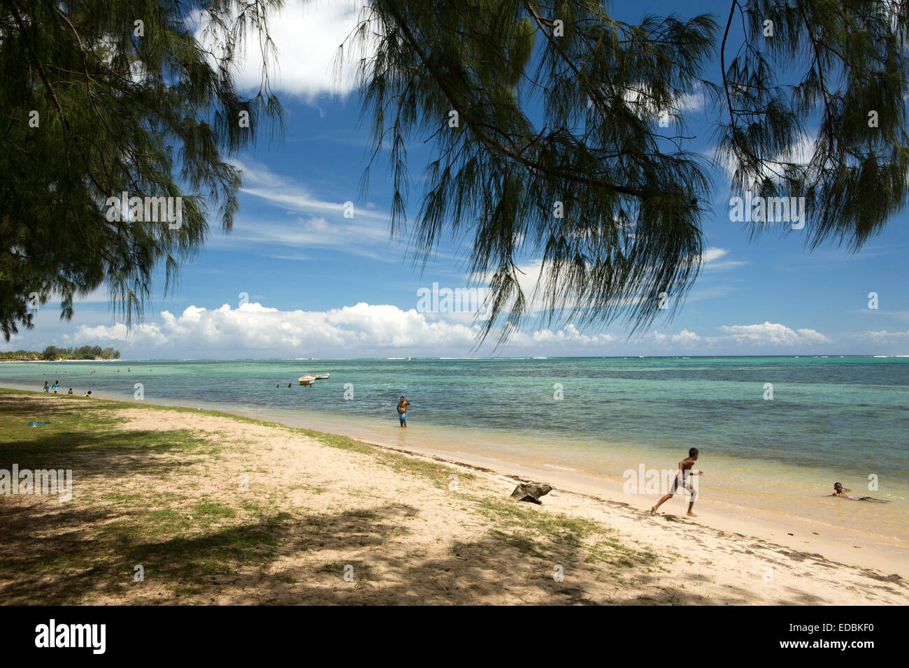 Mauritius, Le Morne, Wochenende, Familie, Entspannung in der Lagune Stockfoto