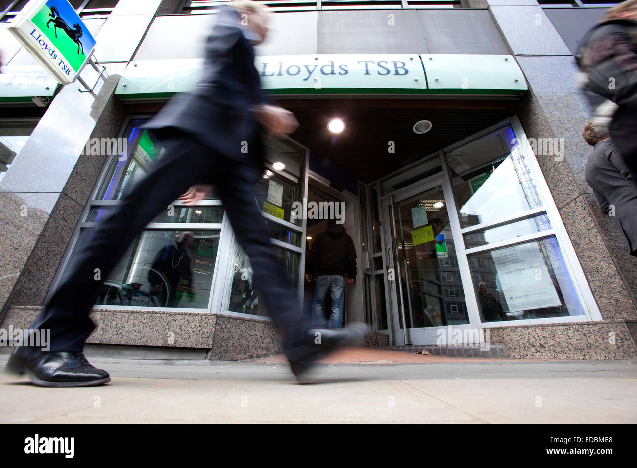 Exterieur der Lloyds TSB Niederlassung. Stockfoto