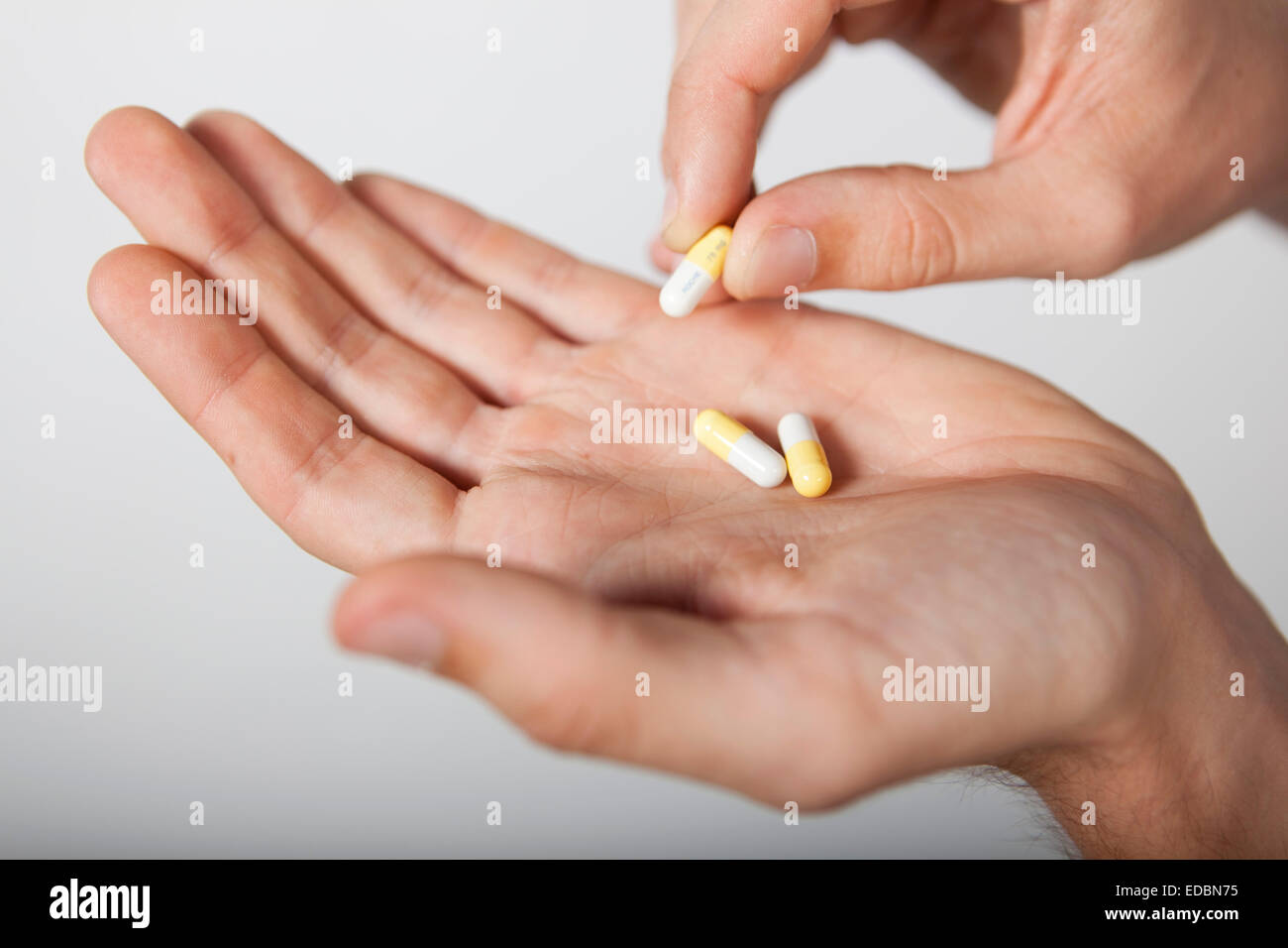 Anschauliches Bild von Tamiflu Tabletten. Stockfoto