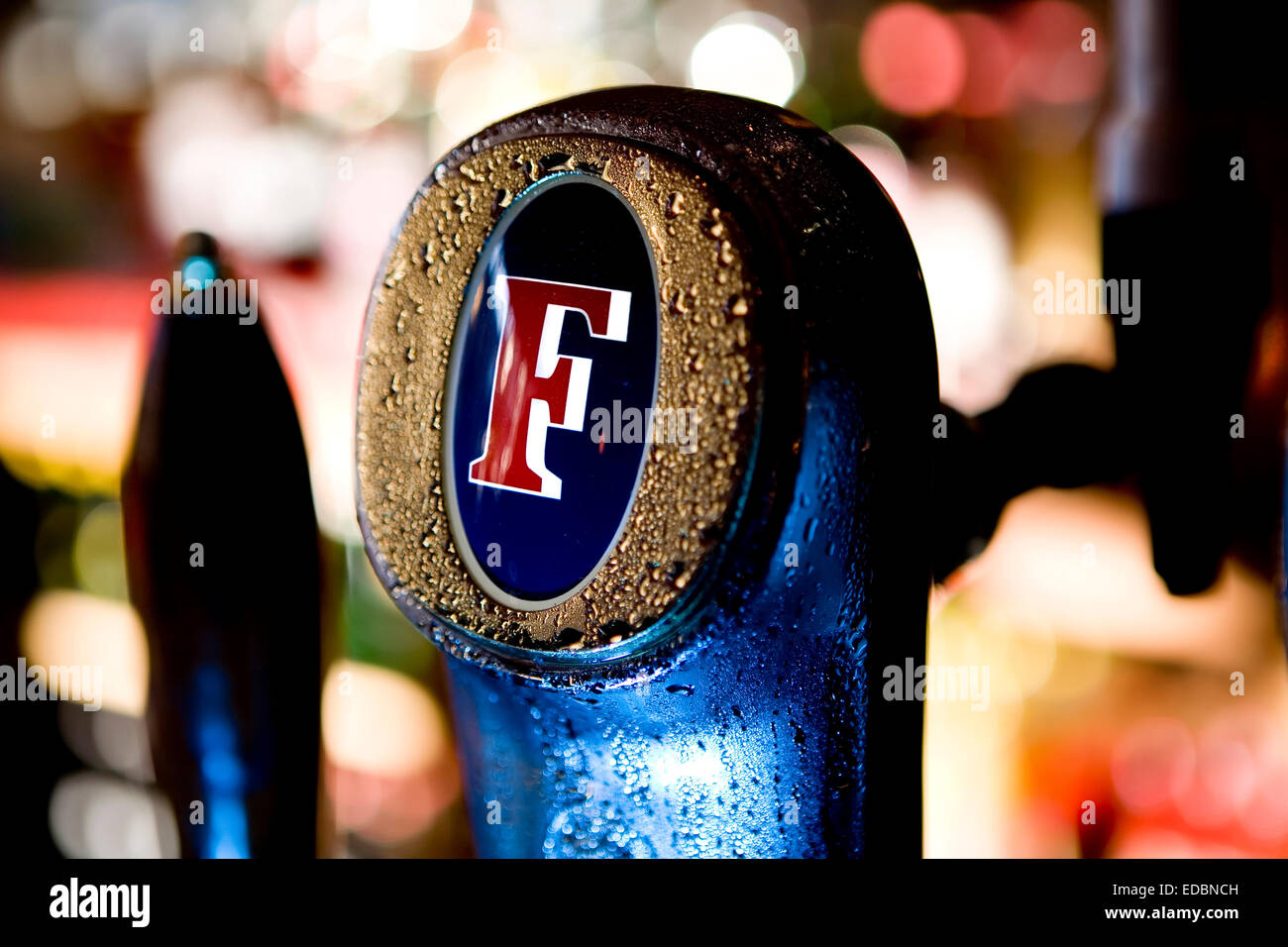 Anschauliches Bild von Fosters Bier. Stockfoto
