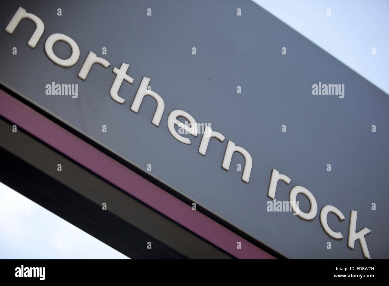 Northern Rock Ast Sign. Stockfoto