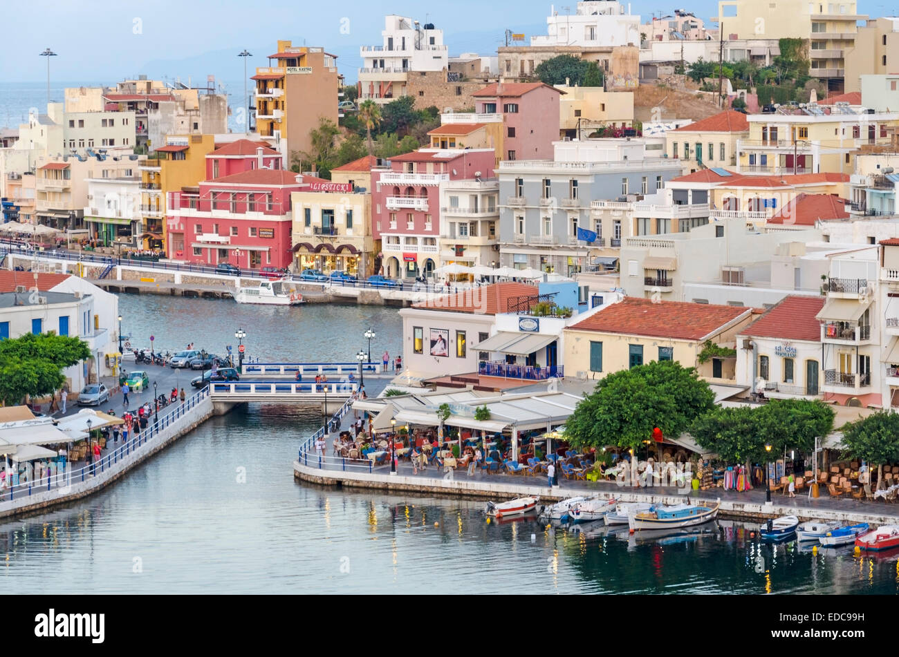 See-Überlieferung, Agios Nikolaos, Crete Stockfoto