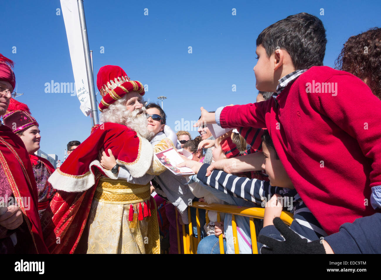 Los Reyes Magos (die Heiligen drei Könige oder drei Könige) Parade in Spanien Stockfoto