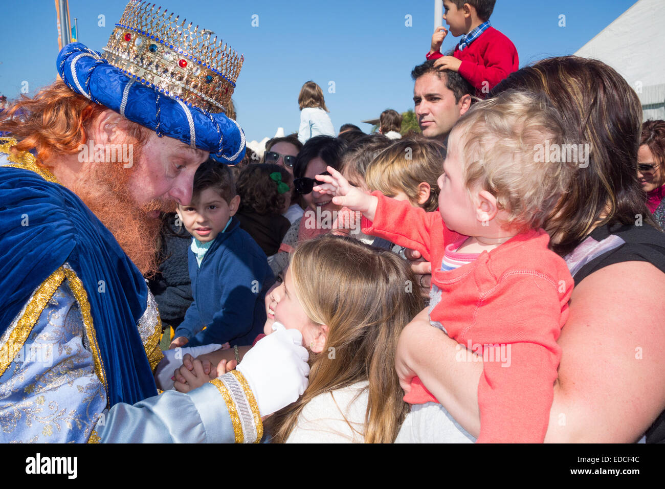 Los Reyes Magos (die Heiligen drei Könige oder drei Könige) Parade in Spanien Stockfoto