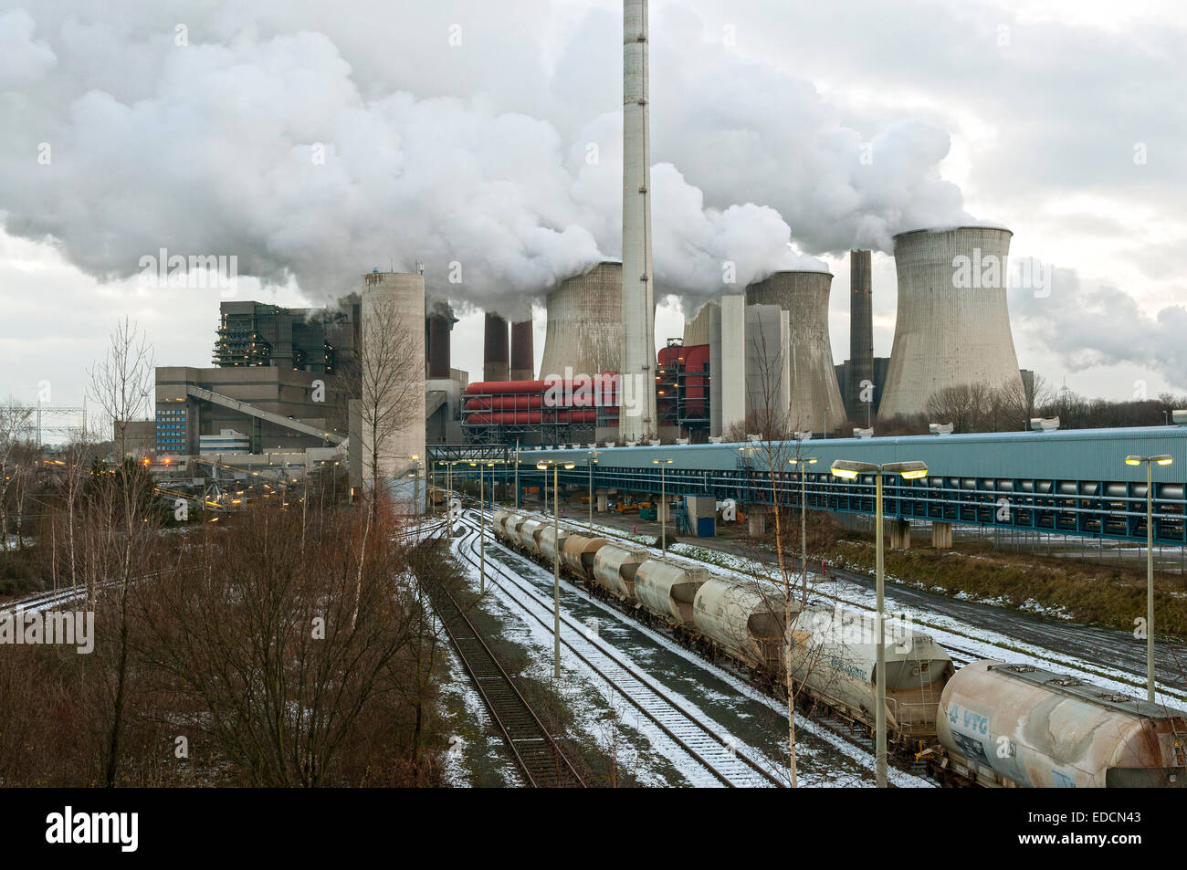 Kohlekraftwerk Kraftwerk im Winter, Deutschland. Stockfoto