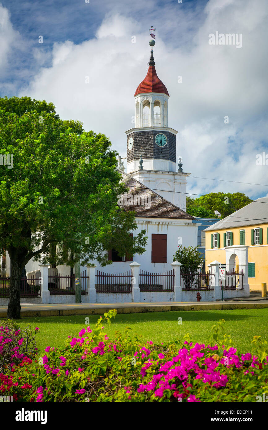 Historischen Turm Gebäude (b. 1753) in Christiansted, St. Croix, US Virgin Islands Stockfoto