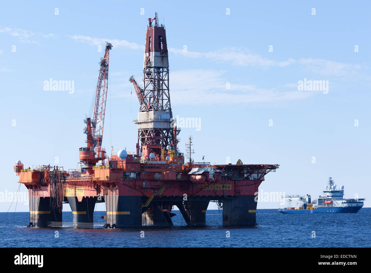 Bohrinsel West Alpha, August 2014 Stockfoto