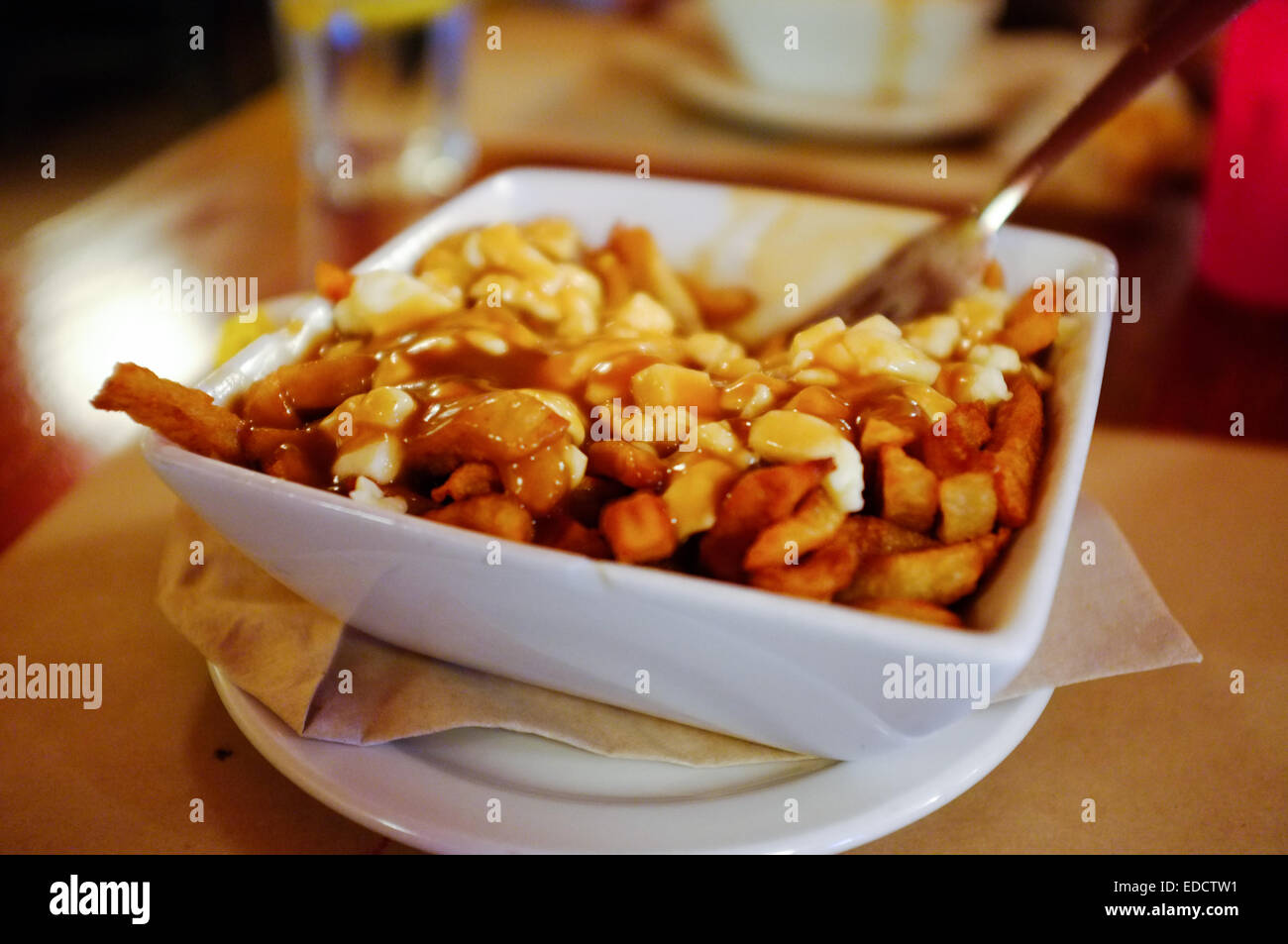 Ein Poutine von Frite Alors in Montreal, Quebec. Stockfoto