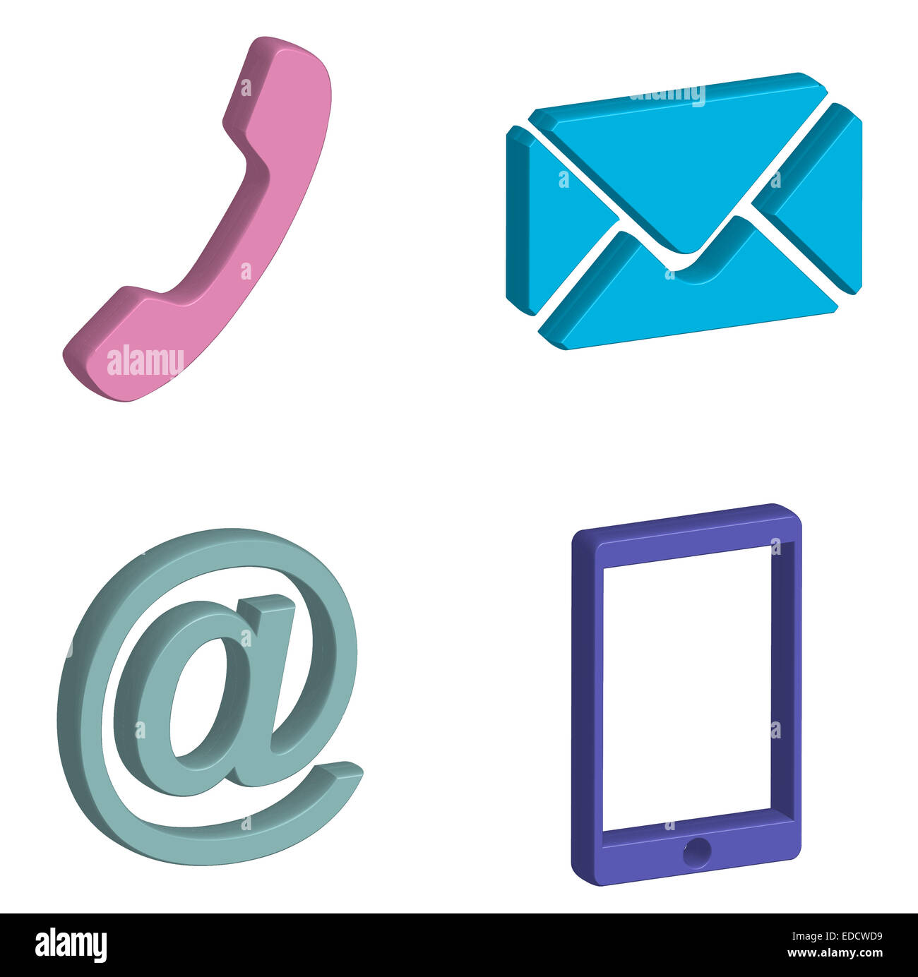 Kontakt-Tasten set 3d Stockfoto