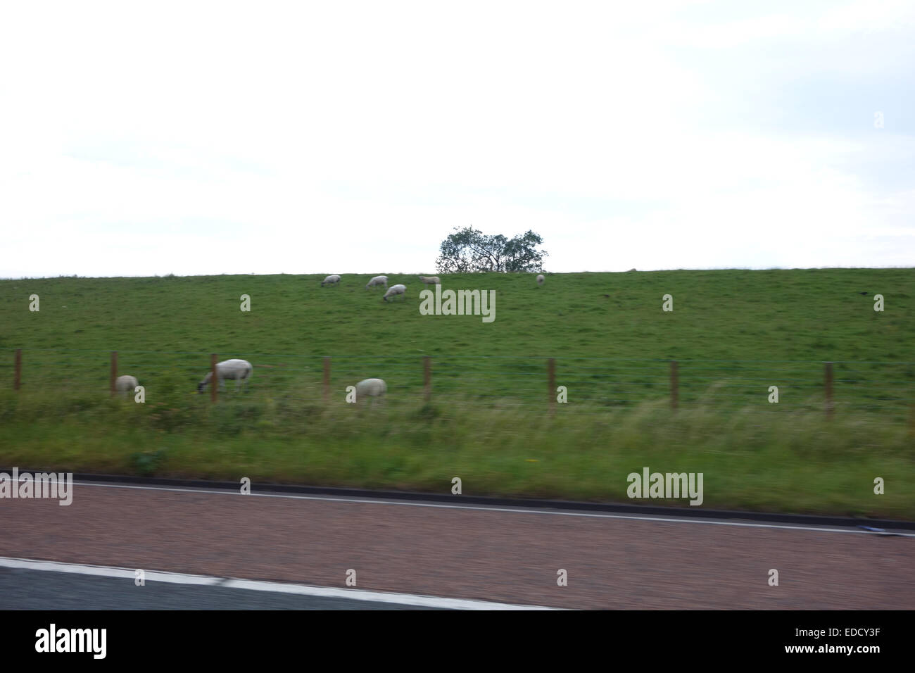 Autobahn Reise Windsor Glasgow unterschiedlicher Bedingungen M40/M6/M74 Juli 2014 Sonne Regen Wind viel wenig anderen Verkehr, Landschaft Stockfoto