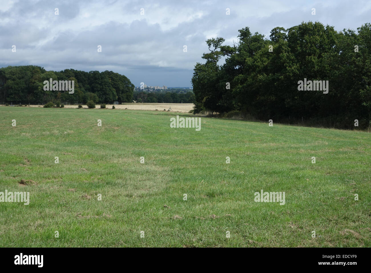 magische Aussicht vom großen Park von Windsor Castle In Entfernung &amp; Umgebung zeigt landschaftlich "Fahrten" Stockfoto