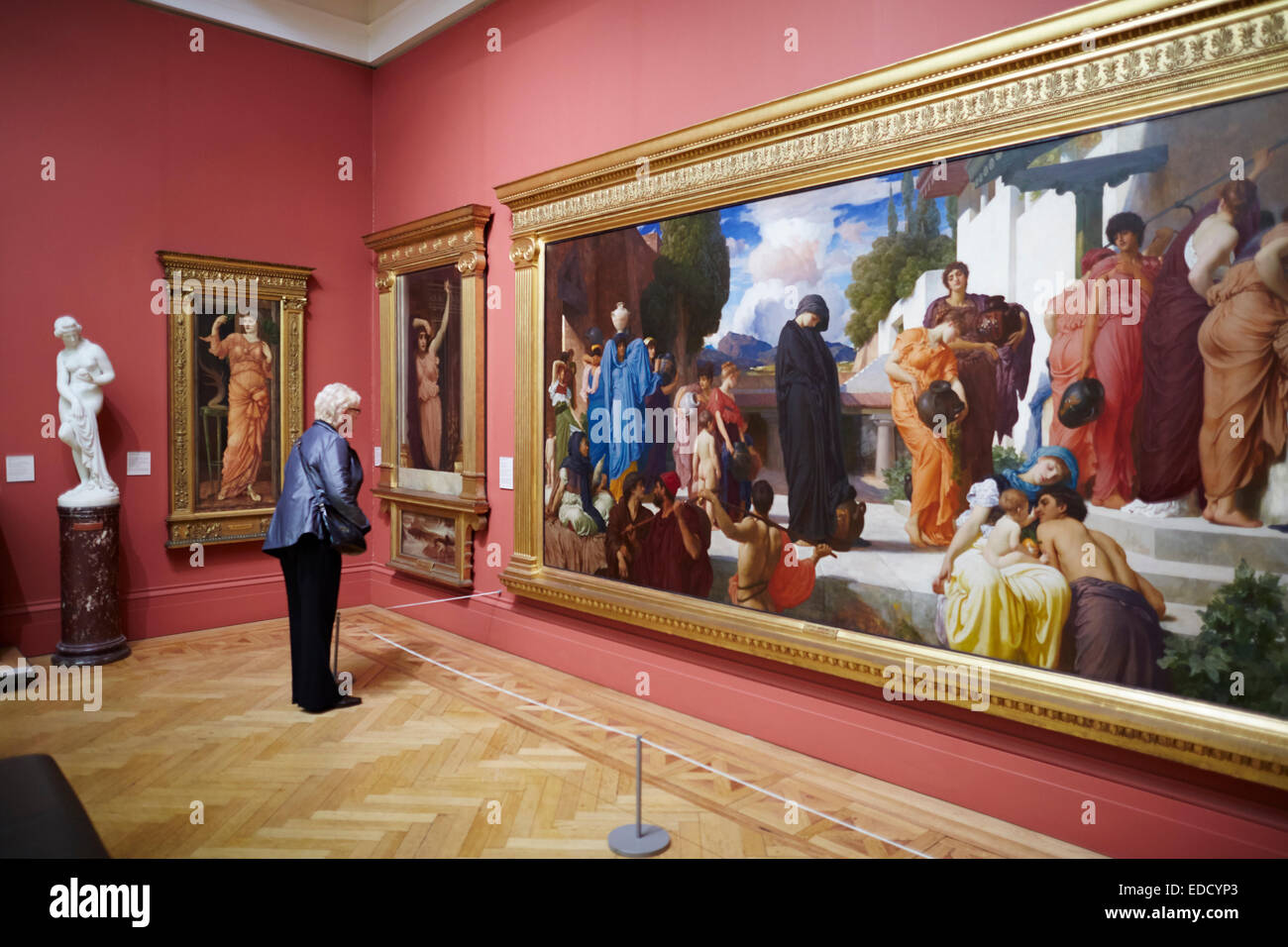 Stadtzentrum von Manchester, Manchester Kunst-Galerie, die Kunstbetrachtung öffentlich zur Schau Stockfoto