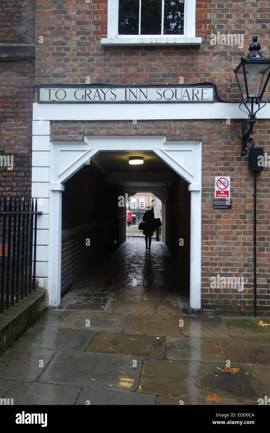 In London gibt es mehrere "rechtliche Quadrate", vielleicht der bekannteste ist Grays Inn, das gehört zu den vier Inns Of Court Stockfoto