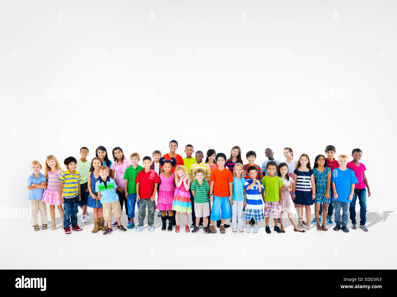 Vielfältige multi-ethnischen Gruppe von Kindern Stockfoto
